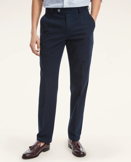 Milano Slim-Fit Cotton Seersucker Pants, image 1