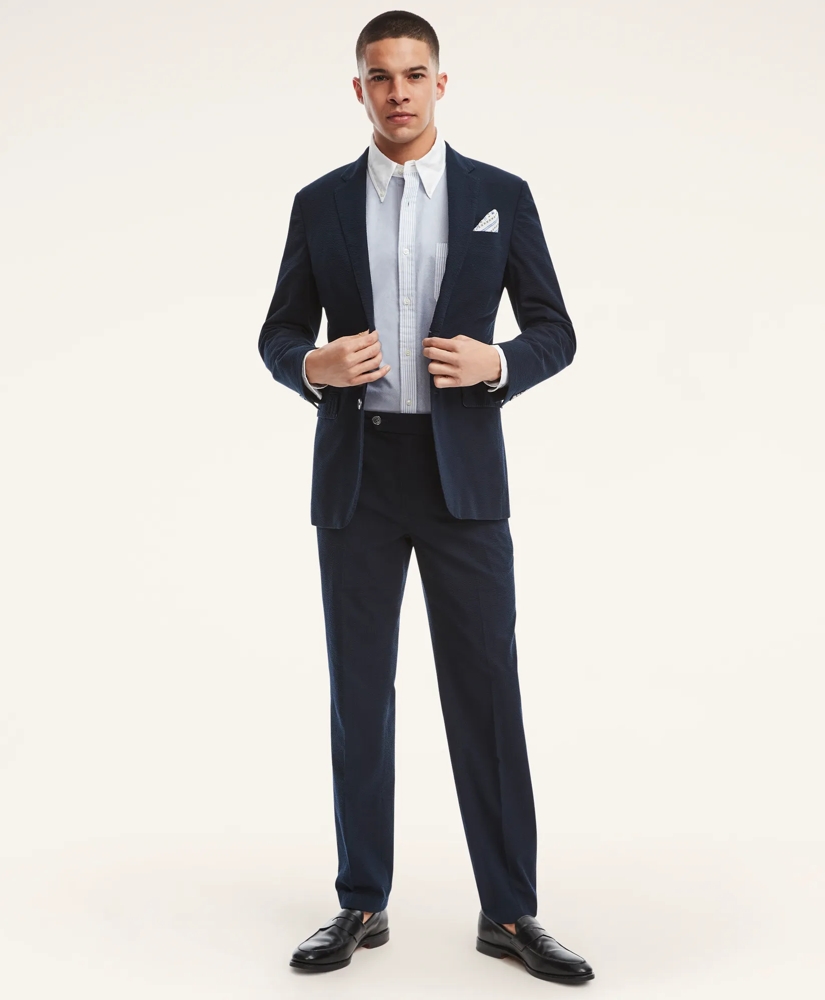 Milano Slim-Fit Cotton Seersucker Pants, image 3