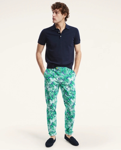 Milano Slim-Fit Stretch Cotton Butterfly Print Chino Pants, image 2