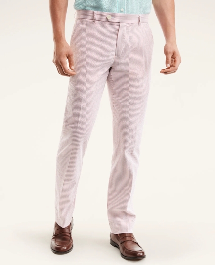 Milano Slim-Fit Cotton Seersucker Stripe Pants, image 1