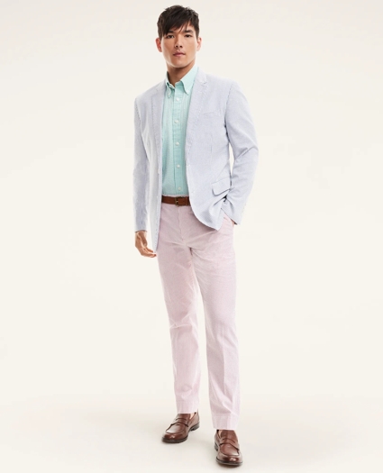 Milano Slim-Fit Cotton Seersucker Stripe Pants, image 2