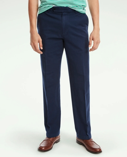 Clark Straight-Fit Stretch Cotton Linen Chino Pants, image 1