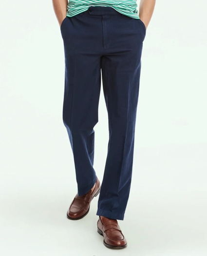 Clark Straight-Fit Stretch Cotton Linen Chino Pants, image 2