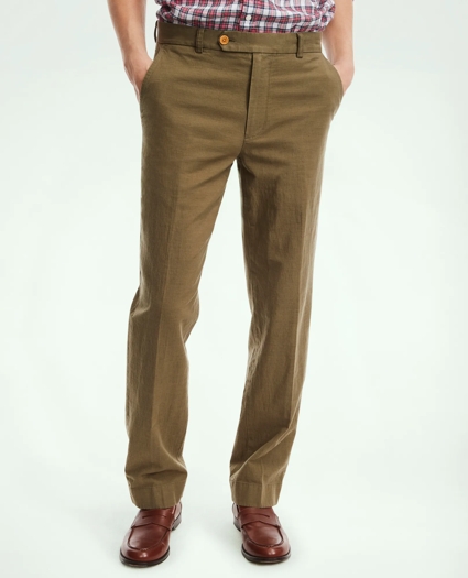 Clark Straight-Fit Stretch Cotton Linen Chino Pants, image 1