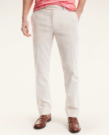 Clark Straight-Fit Cotton Seersucker Pants, image 1