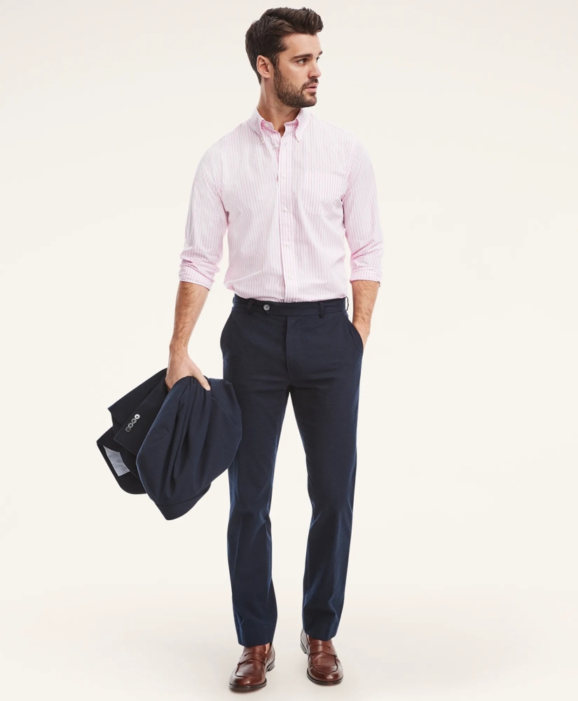 Clark Straight-Fit Cotton Seersucker Pants, image 2