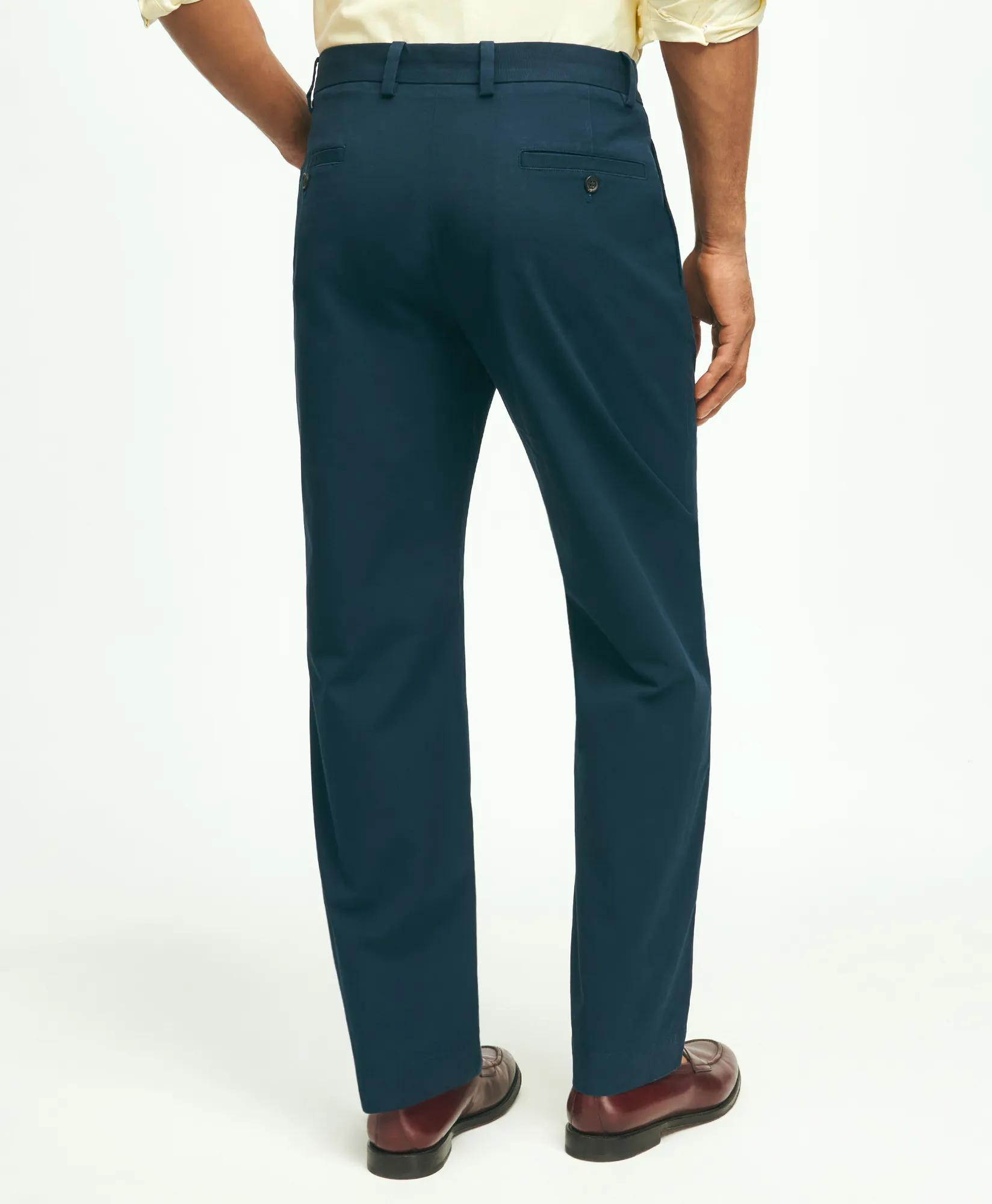 Brooks Brothers Men’s White Clark Fit Supima Cotton Chino Pants – 36W X 34L, Flat Front, Stretch