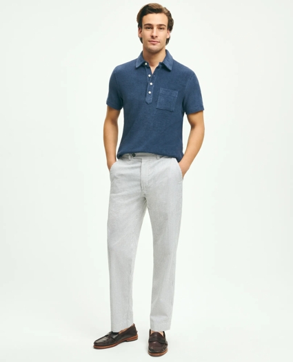Clark Straight-Fit Washed Stretch Cotton Seersucker Pants, image 2