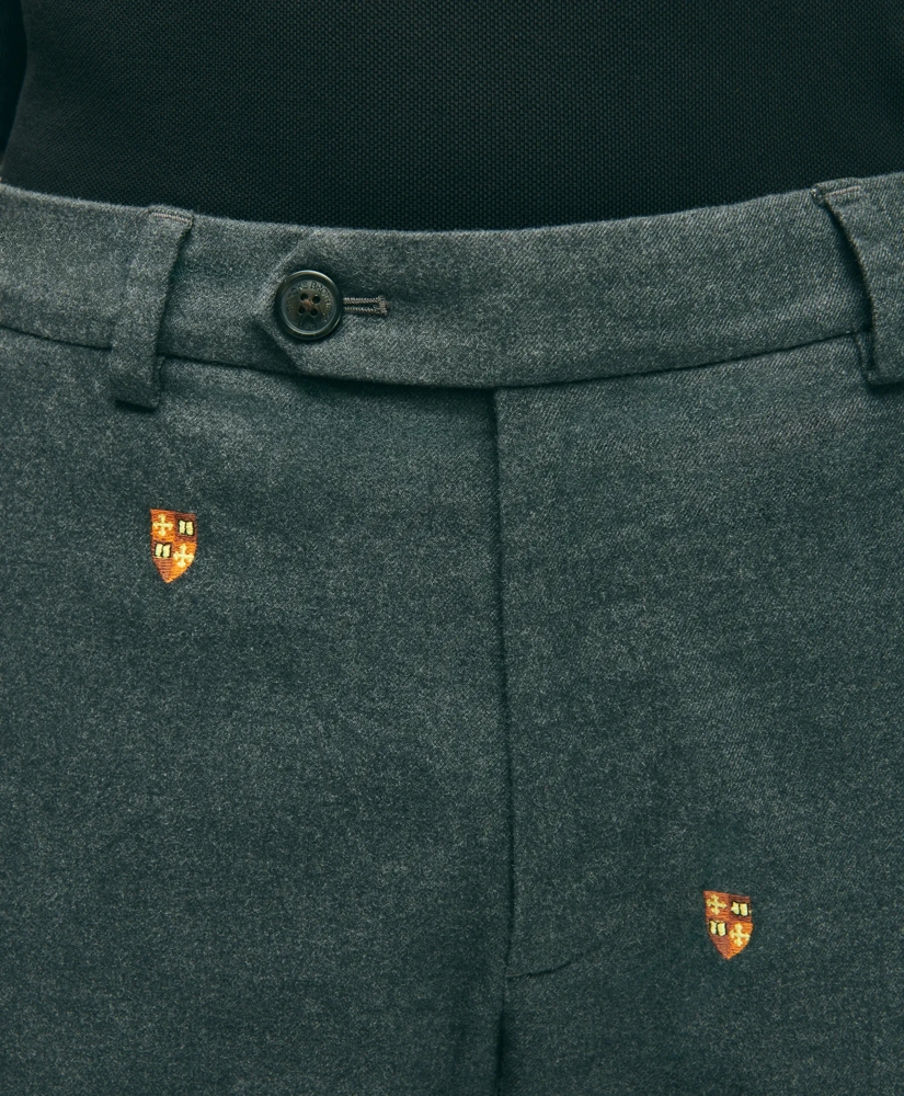 Stretch Cotton Shield Embroidered Flannel Pants, image 4