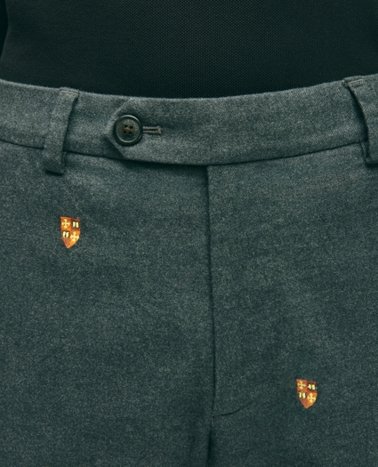 Stretch Cotton Shield Embroidered Flannel Pants, image 4
