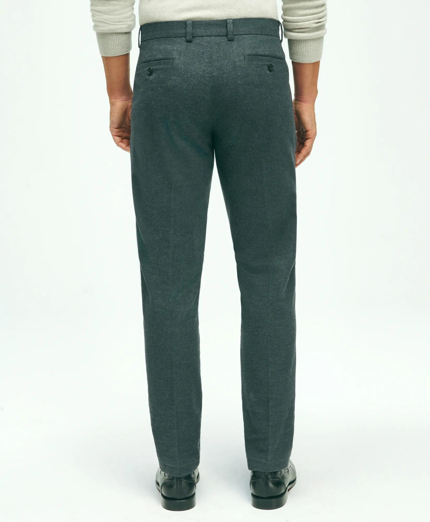 Stretch Cotton Flannel Pleat-Front Pants, image 2