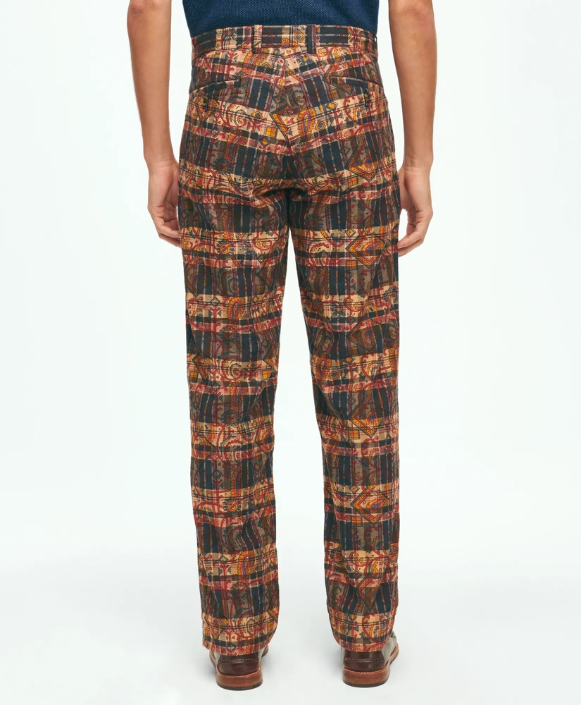 Cotton Madras Pants In Slub Overprint Pattern, image 4