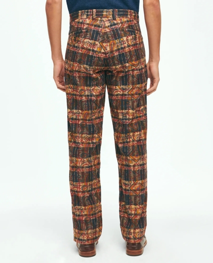 Cotton Madras Pants In Slub Overprint Pattern, image 4