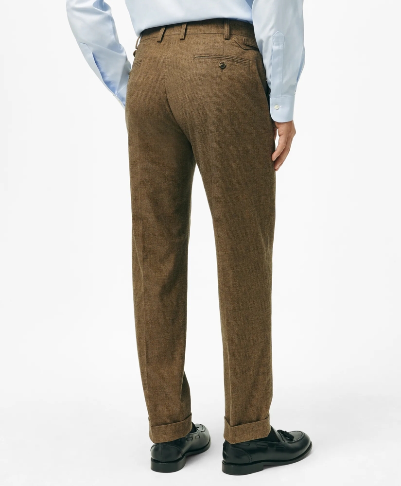 Pleated Side-Tab Pants in Mini-Houndstooth Cotton Blend, image 3