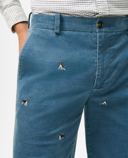 Embroidered Beagle Chino Pants in Medium-Wale Corduroy, image 2
