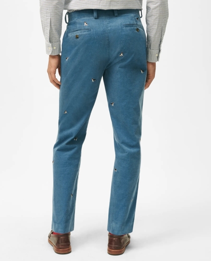 Embroidered Beagle Chino Pants in Medium-Wale Corduroy, image 3