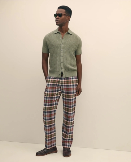 Cotton Patchwork Madras Pants, image 1