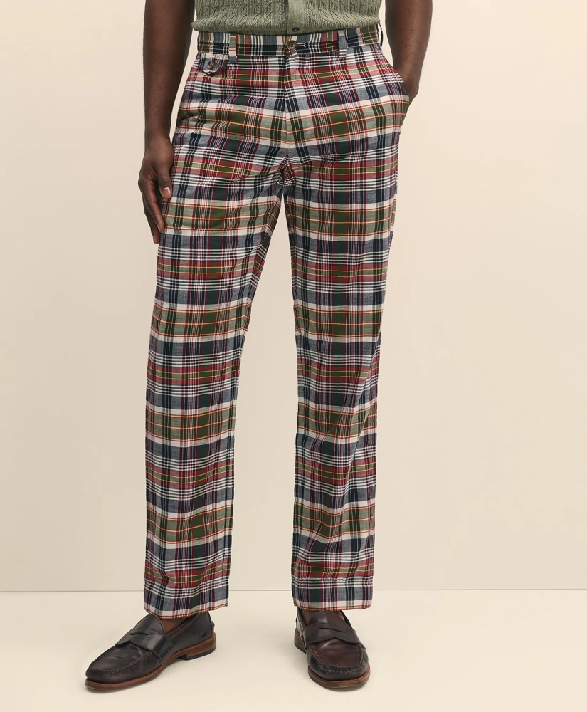 Cotton Patchwork Madras Pants, image 2