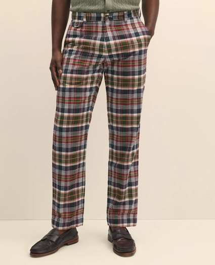 Cotton Patchwork Madras Pants, image 2