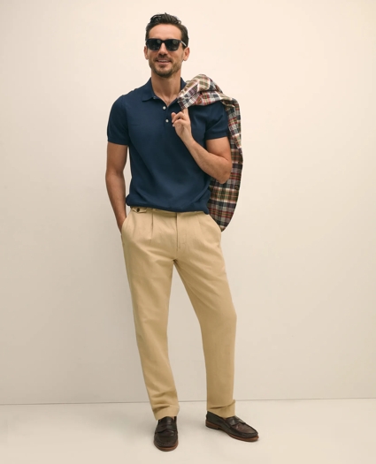 Pleat-Front Linen Cotton Pants, image 1