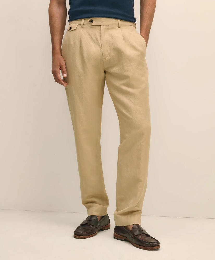 Pleat-Front Linen Cotton Pants, image 2
