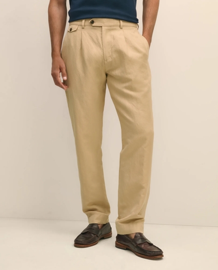 Pleat-Front Linen Cotton Pants, image 2