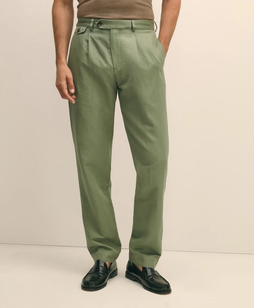 Pleat-Front Linen Cotton Pants, image 2