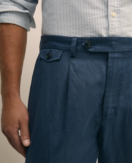 Pleat-Front Linen Cotton Pants, image 4