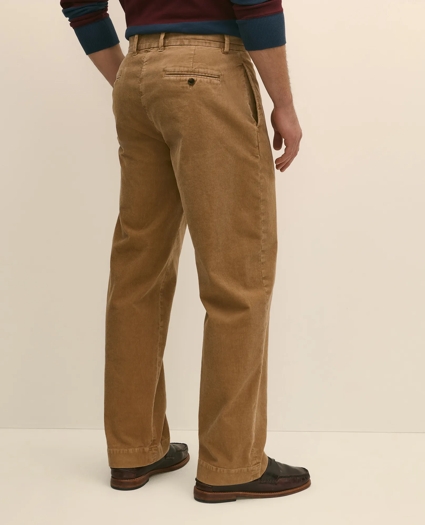 Cotton Relaxed Garment Dyed Corduroy Chino Pants, image 3