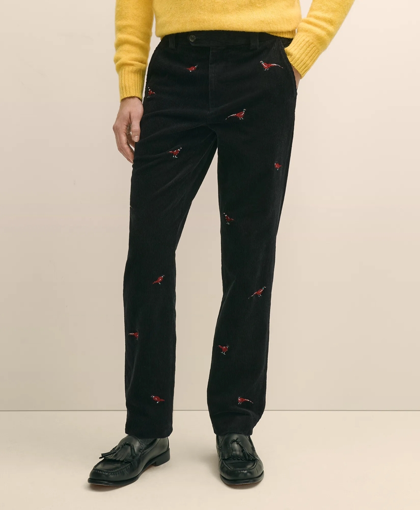 Cotton Corduroy Pheasant-Embroidered Chino, image 2
