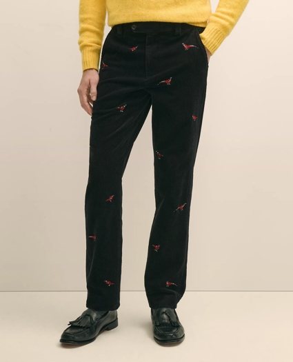 Cotton Corduroy Pheasant-Embroidered Chino, image 2