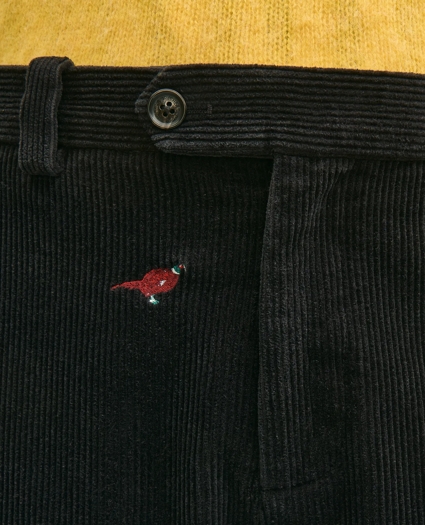 Cotton Corduroy Pheasant-Embroidered Chino, image 4