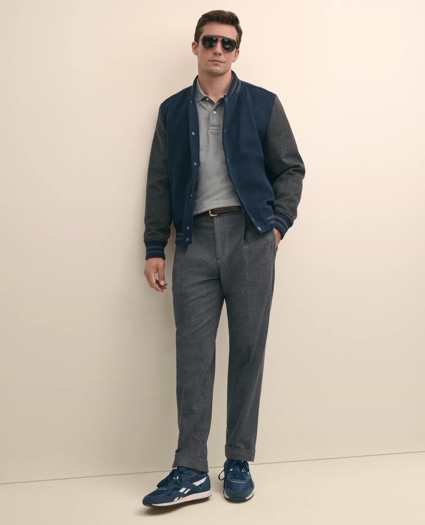 Cotton Pleated Side-Tab Checked Chino, image 1
