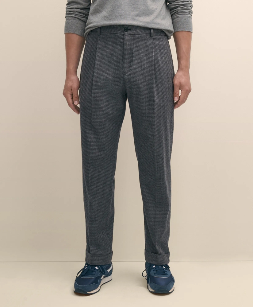 Cotton Pleated Side-Tab Checked Chino, image 2
