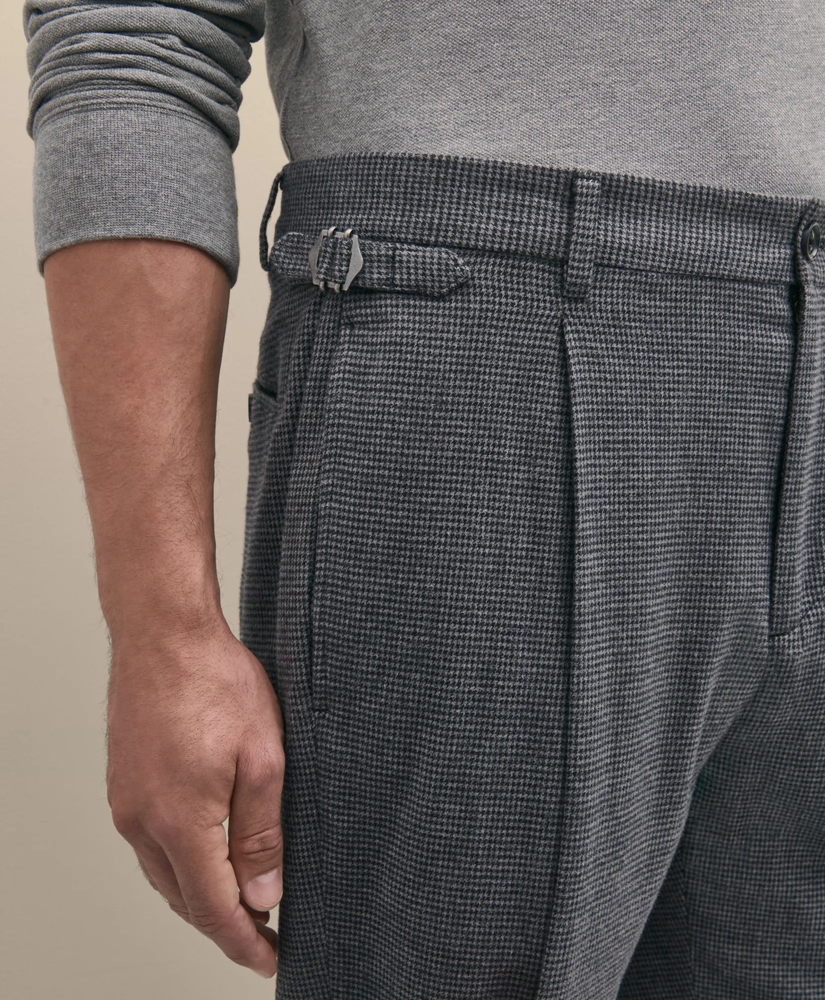 Cotton Pleated Side-Tab Checked Chino, image 4