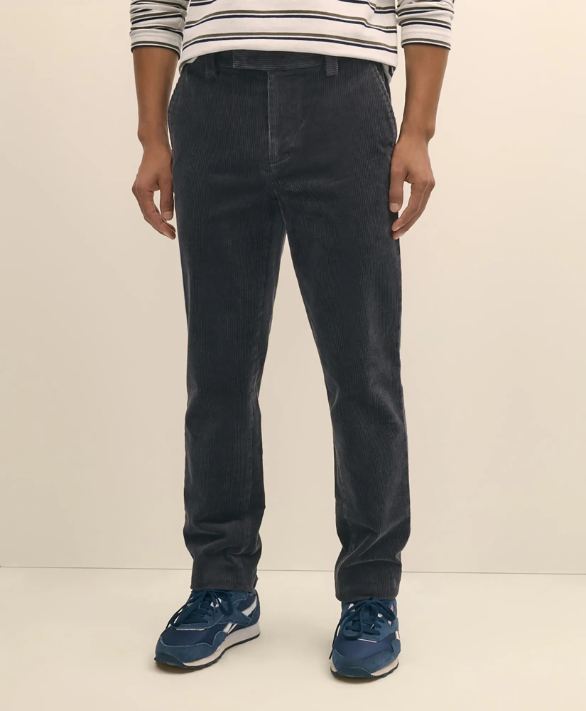 Slim Fit Cotton Wide-Wale Corduroy Pants, image 2