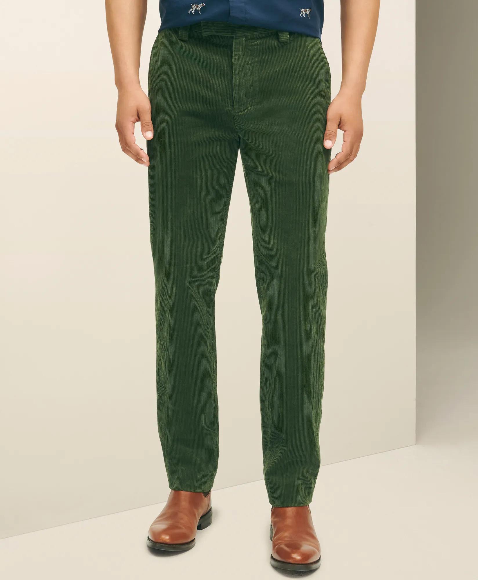 Slim Fit Cotton Wide-Wale Corduroy Pants, image 2