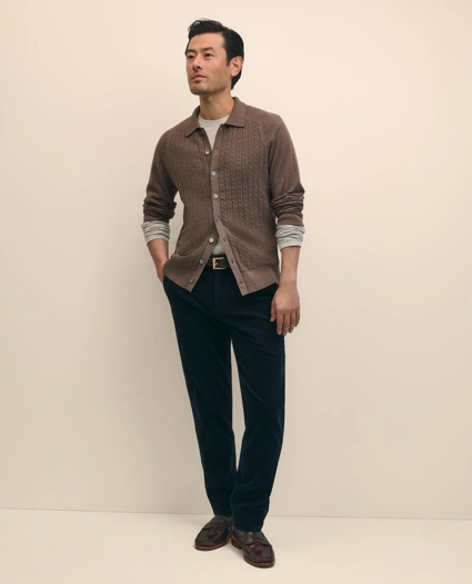 Slim Fit Cotton Wide-Wale Corduroy Pants, image 1