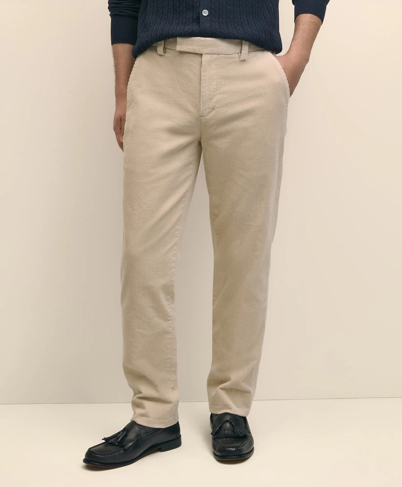 Slim Fit Cotton Wide-Wale Corduroy Pants, image 2