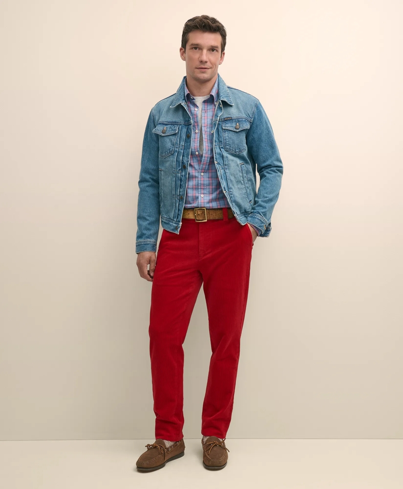 Slim Fit Cotton Wide-Wale Corduroy Pants, image 3