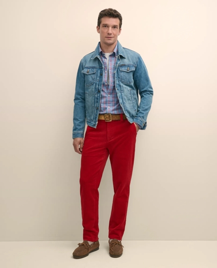 Slim Fit Cotton Wide-Wale Corduroy Pants, image 3
