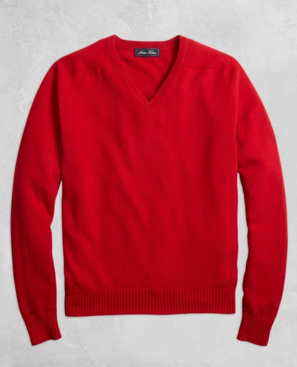 Golden Fleece&reg; 3-D Knit Cashmere V-Neck Sweater, image 1