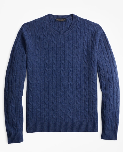 Lambswool Cable Crewneck Sweater, image 1