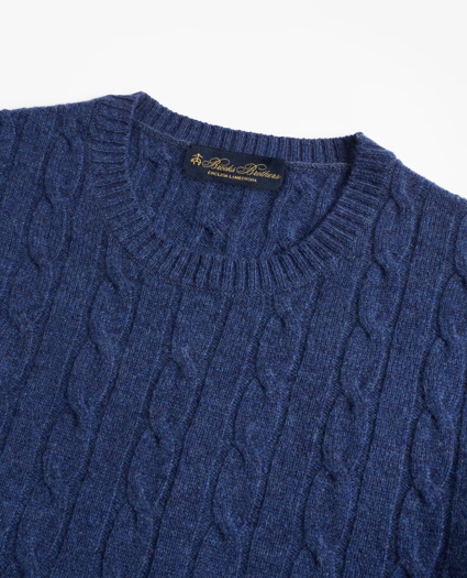 Lambswool Cable Crewneck Sweater, image 2