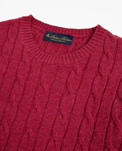 Lambswool Cable Crewneck Sweater, image 2