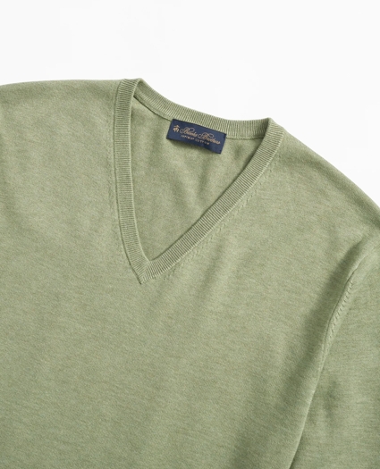 Supima® Cotton V-Neck Sweater, image 2