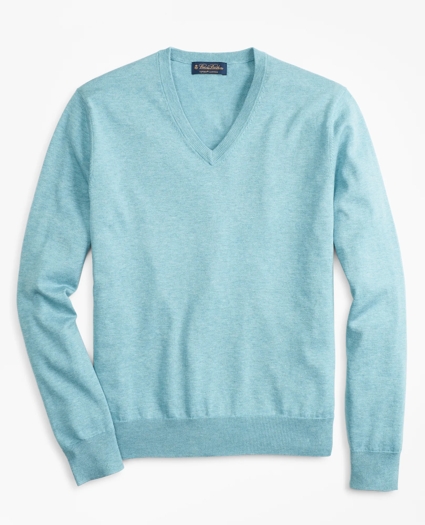 Supima® Cotton V-Neck Sweater, image 1