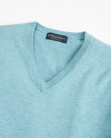 Supima® Cotton V-Neck Sweater, image 2