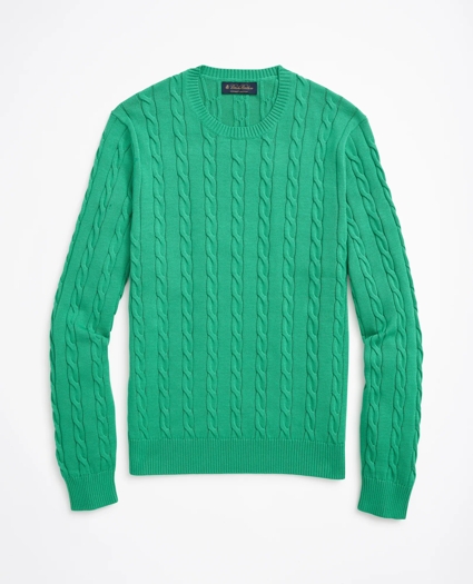 Supima® Cotton Cable Crewneck Sweater, image 1