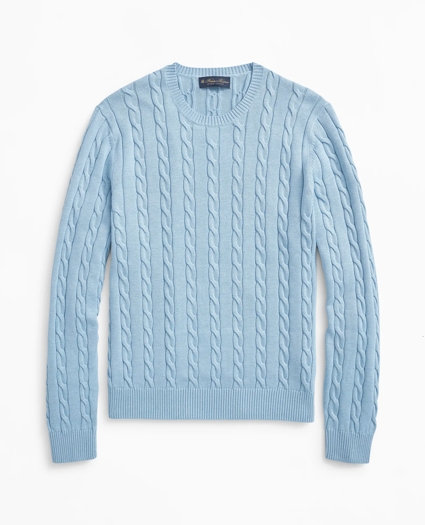 Supima® Cotton Cable Crewneck Sweater, image 1